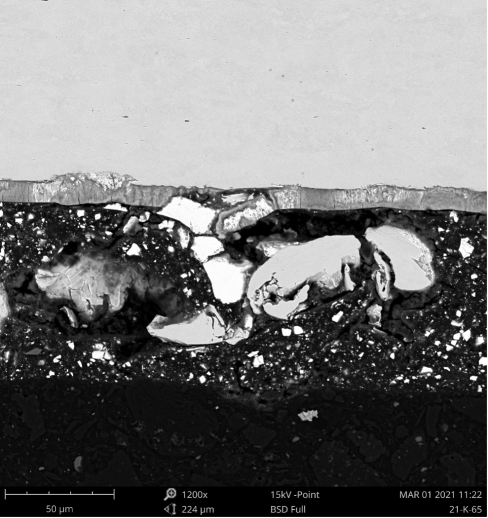 Obecność zanieczyszczeń warstwie cynku galwanicznego mikroskop